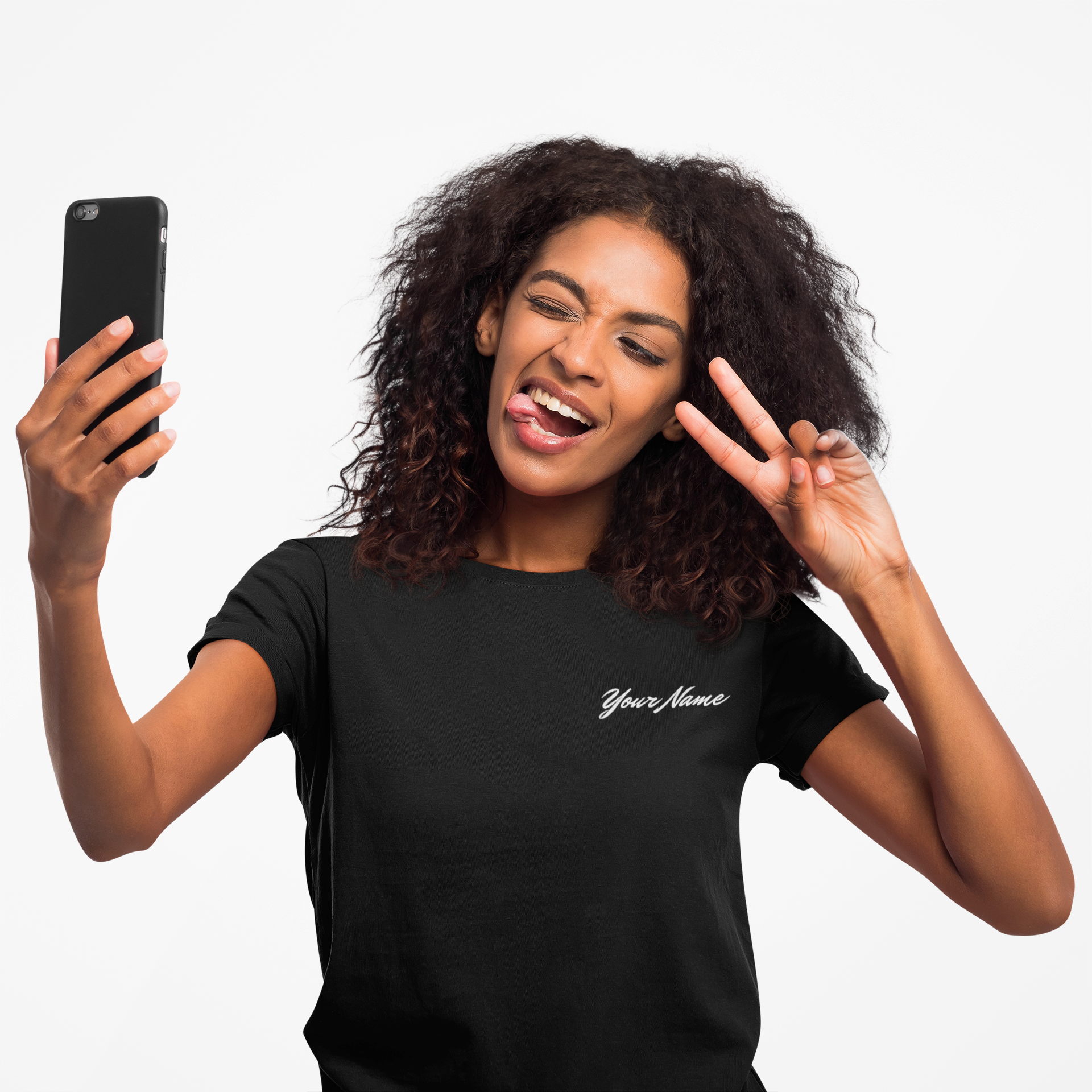 "DJ VAMP" 🎧Personalized Logo Tee – Bold, Loud, and Made to Move - QR